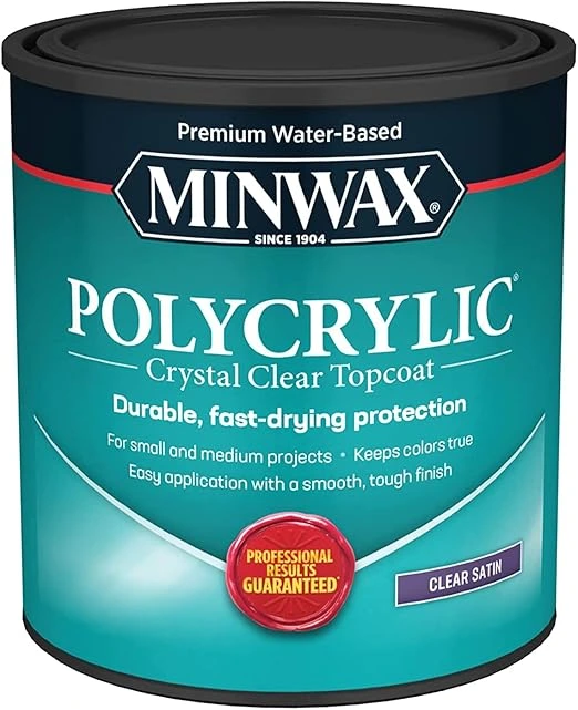 "Minwax Polycrylic Protective Finish, providing durable protection for cabinets, recommended by cabinet painters near me for lasting results