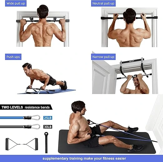 Most Popular Essential Gym Equipment Guide: Ally Peaks heavy-duty pull-up bar for doorway with 440 lbs weight capacity, multi-grip design, and silicone protection for secure and safe workouts at home.