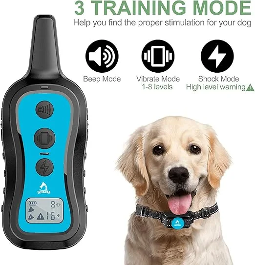 Patpet dog training collar for effective behavior correction with adjustable vibration and sound settings.