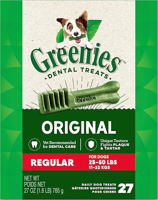 Dog with a bright dog smile after enjoying Greenies Dental Treats for clean teeth.