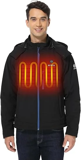 ORORO Soft Shell Heated Jacket with Detachable Hood and Battery Pack for warmth in winter - Random Amazon Finds.