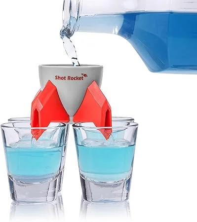 Serve drinks in style with this 4-shot glass dispenser, a fun and practical Amazon TikTok gadget for your home bar