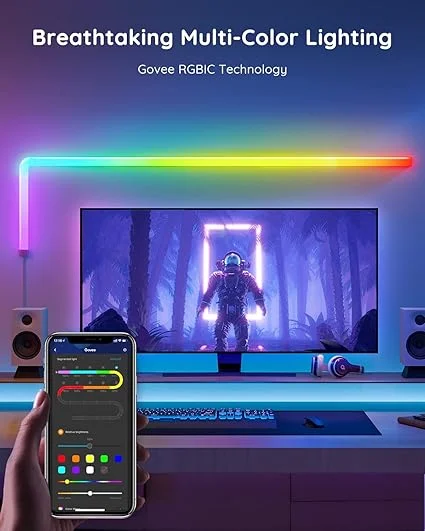 Govee Glide RGBIC LED Wall Lights for streaming and gaming with music sync and Alexa compatibility - Random Amazon Finds.