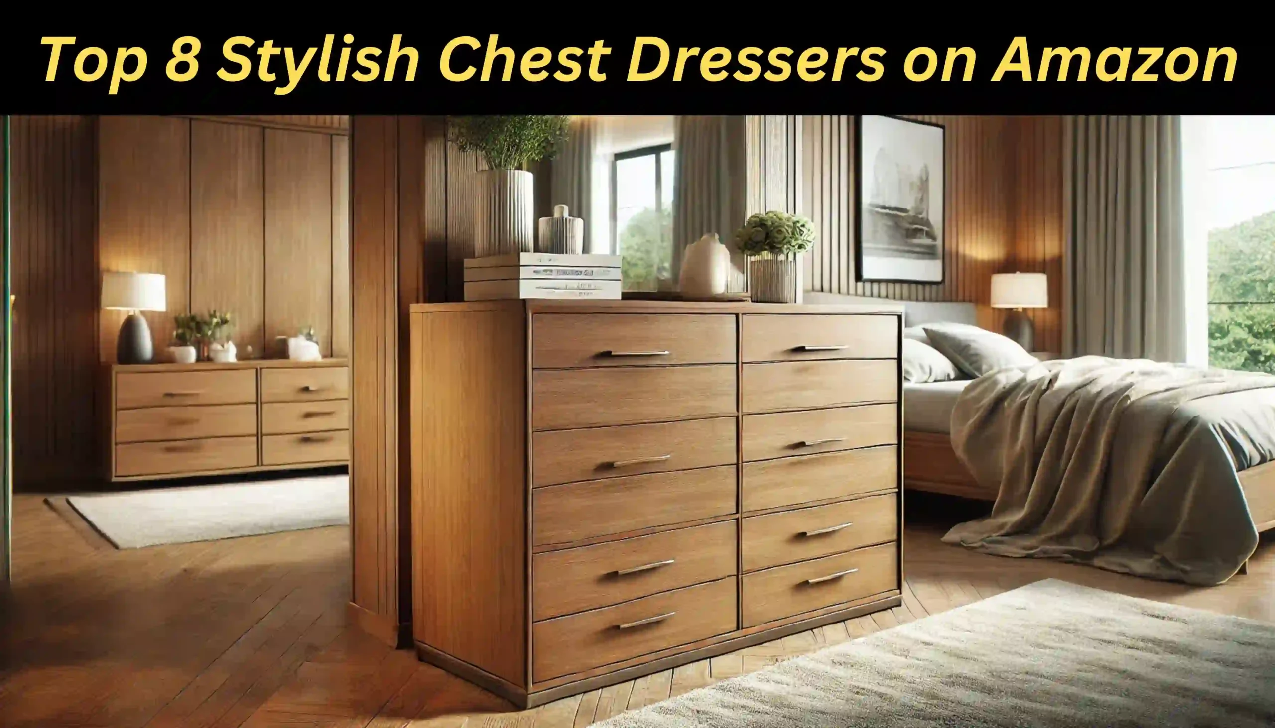 Luxury chest dresser with deep drawers, offering ample storage space and modern design