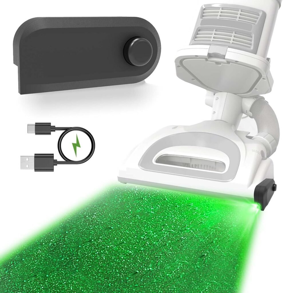 Vacuum Cleaner Dust Display LED Light Attachment, Green Light, Universal Upgrade Vacuum Accessories